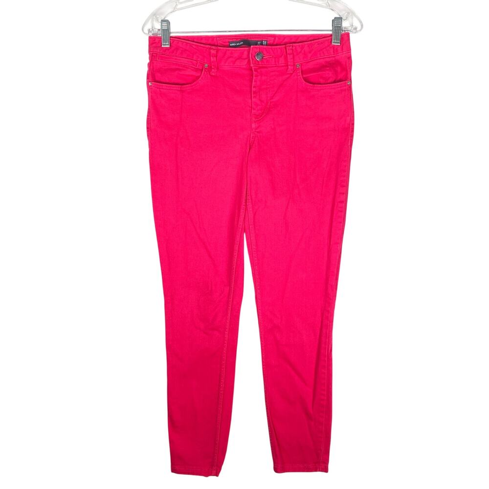 Karen Millen Skinny Jeans Womens 6 Hot Pink Statement Bold Colorful Summer Chic
